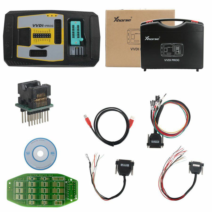 Programador original xhorse vvdi prog, equipado con adaptadores Land Rover kvm, sin necesidad de soldadura