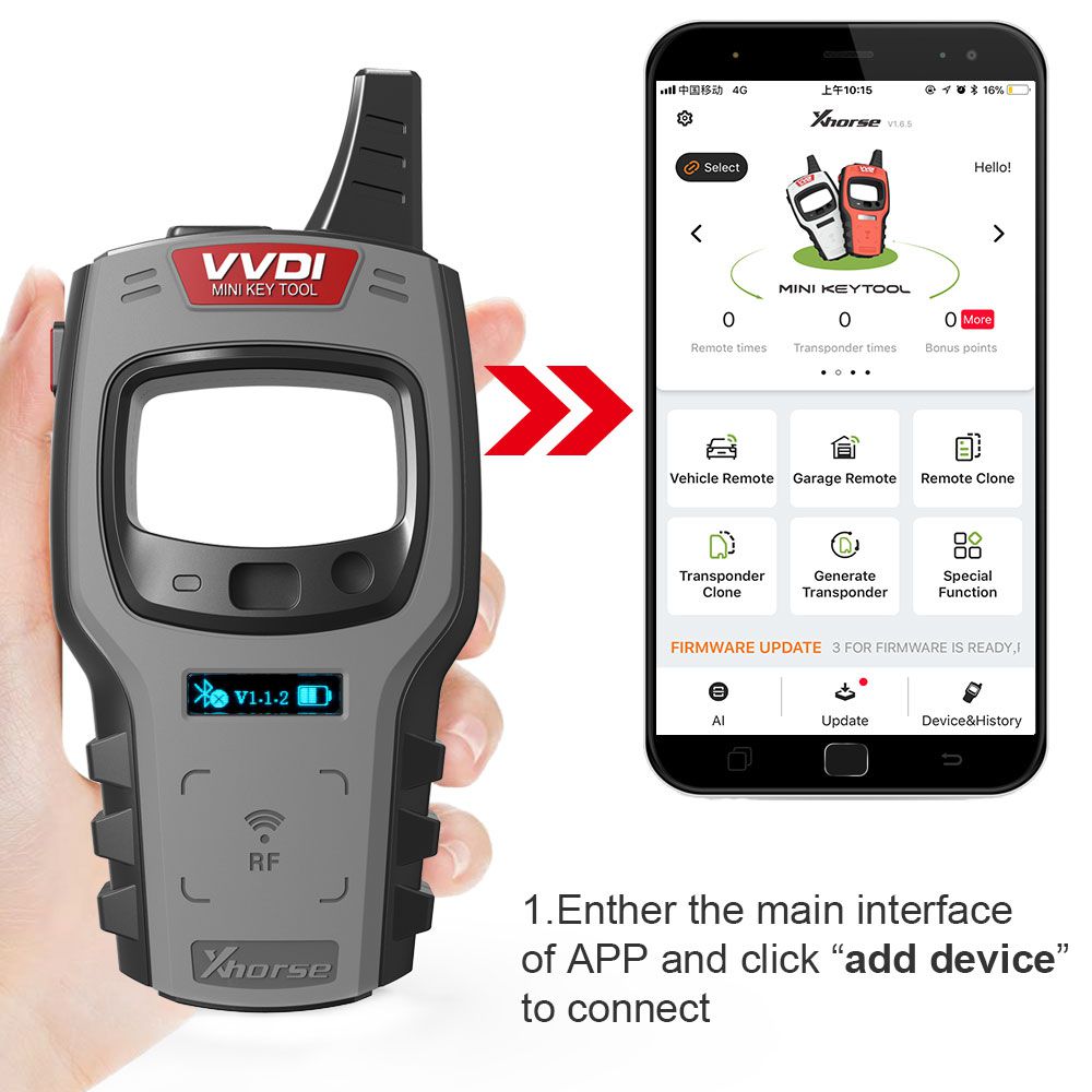 2024 Xhorse VVDI XDKTMGEN MINI Key Tool Global Version Without Copy 48 Transponder (96 bit)  Function No Tokens