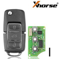  Xhorse XKB506EN有线遥控钥匙VW B5 Flip 3按钮极致黑英文版10件/批