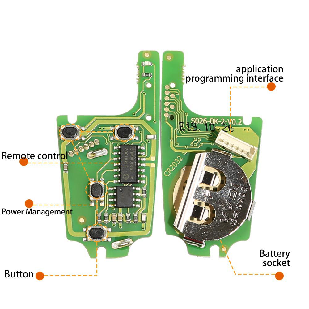 Xhorse xkbu01en llave de control remoto por cable Buick Flip 4 botones en inglés 5 piezas / lote