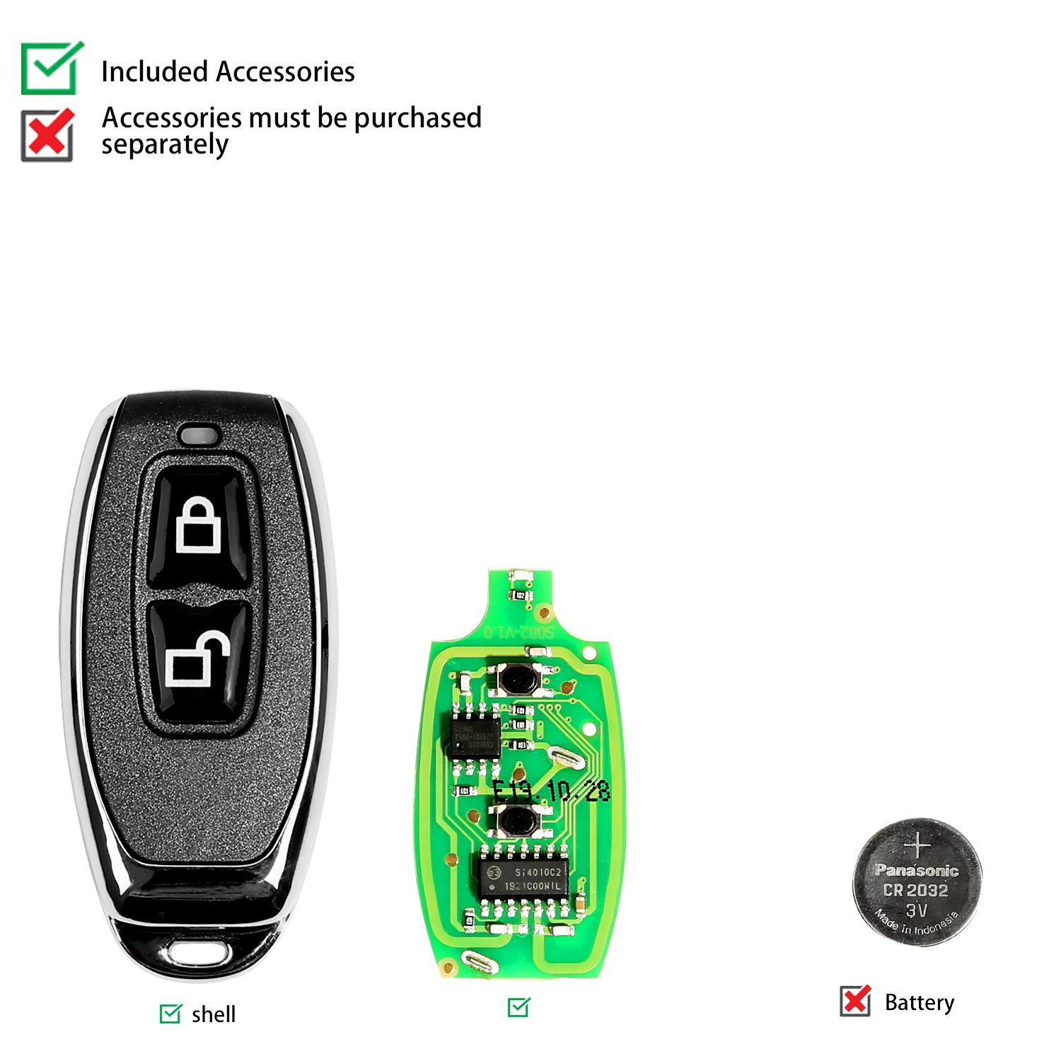 Xhorse xkgd12en cable control remoto llave puerta de garaje versión en inglés 5 piezas / lote