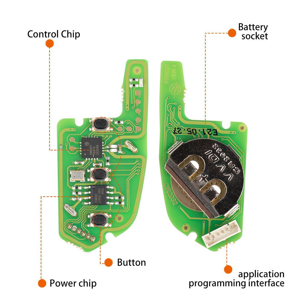 Xhorse xkkf03en cable eléctrico llave de control remoto universal 3 botones volteados 5 / lote