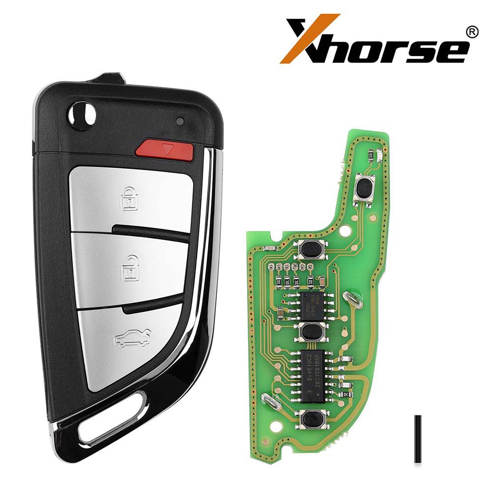 Xhorse xkkf20en estilo cuchillo conmemorativo de llave de control remoto por cable 3 botones 5 / lote