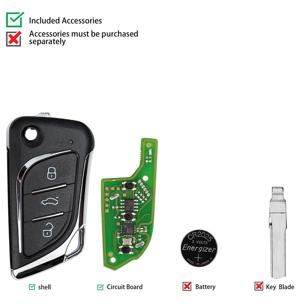 Clave de control remoto del cable xhorse xklks0en para Lexus 5 piezas / lote