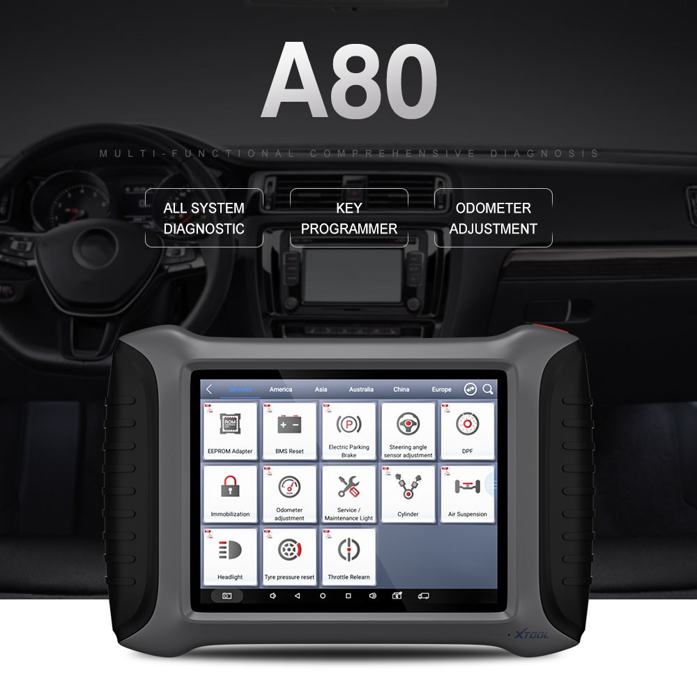 Xtool a80 herramienta de diagnóstico de automóviles de todo el sistema herramienta de mantenimiento de automóviles OBDII programación de vehículos / ajuste de Odómetro