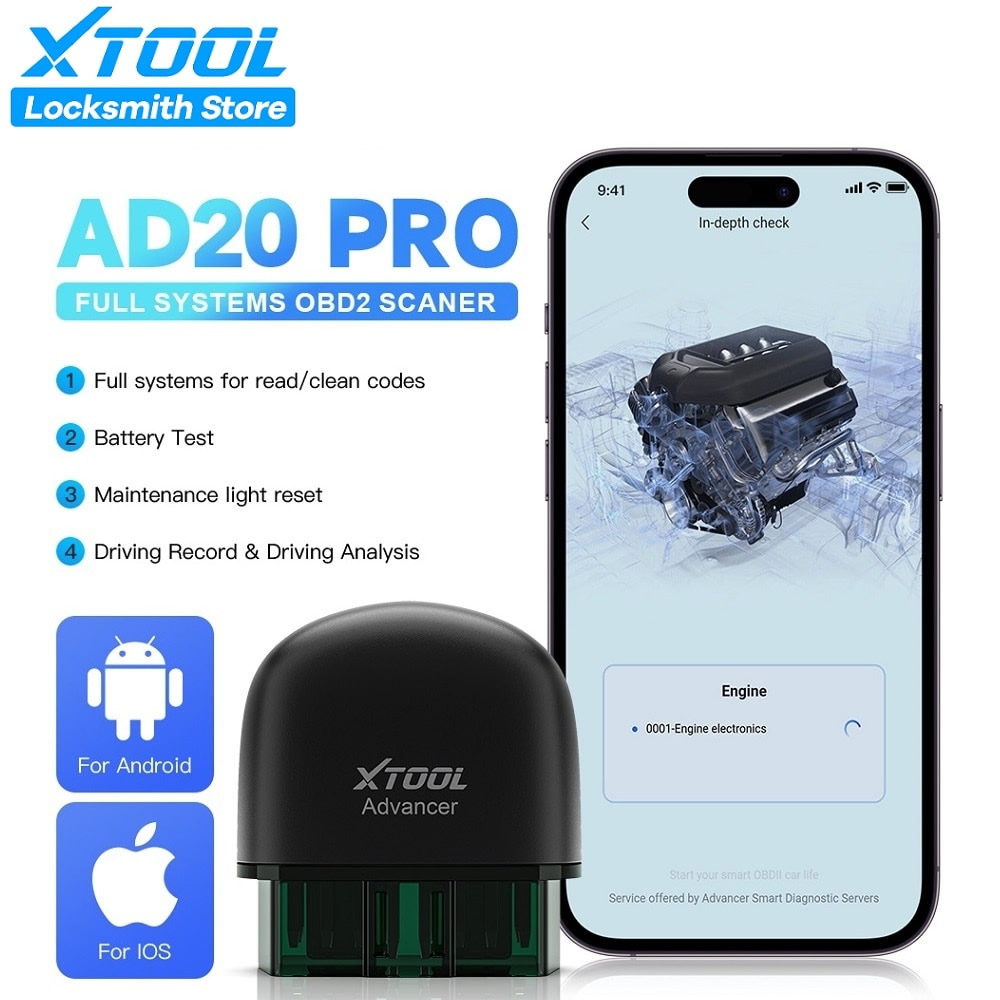 El último escáner xtool advancer ad20 pro obd2 de 2023 lectores de código de automóviles y herramientas de escaneo Ios y todos los diagnósticos del sistema para Android