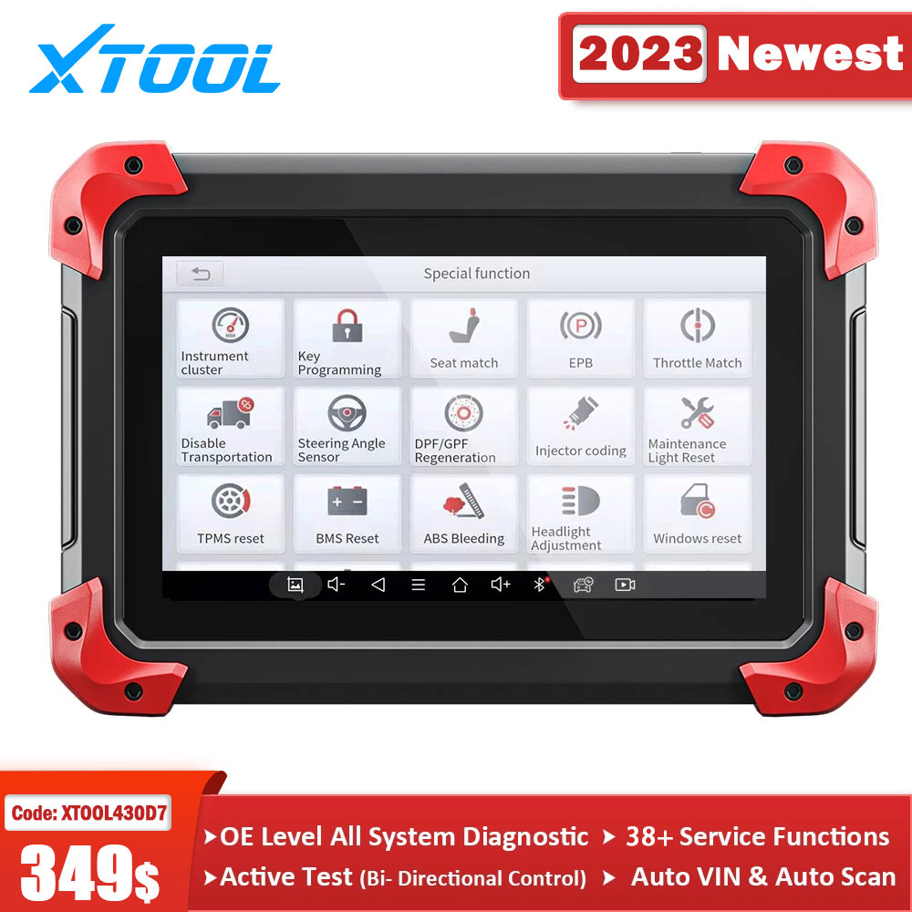 Newest XTOOL D7 Automotive All System Diagnostic Tool Code Reader Key Programmer Auto Vin with 26+ Reset Functions Active Test