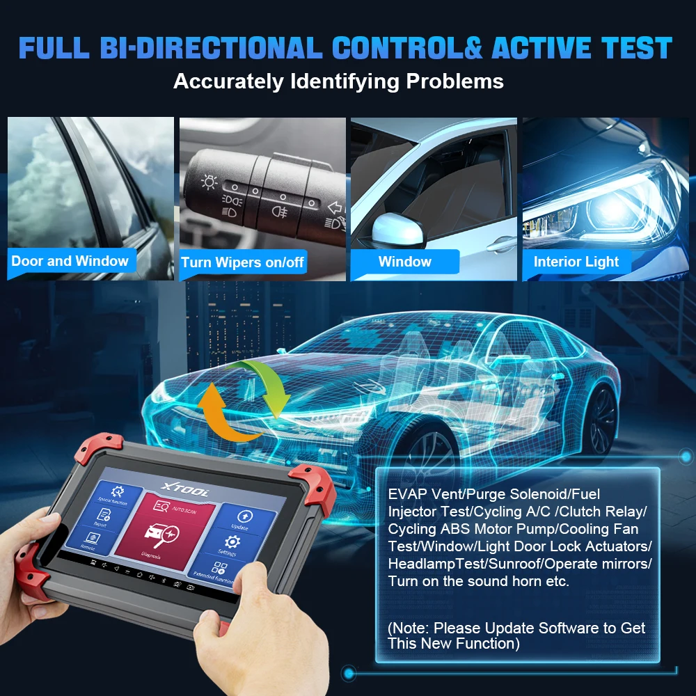 XTOOL D7 OBD2 Automotive All System Diagnostic Tool Code Reader Key Programmer Auto Vin with 36+ Reset Functions Active Test