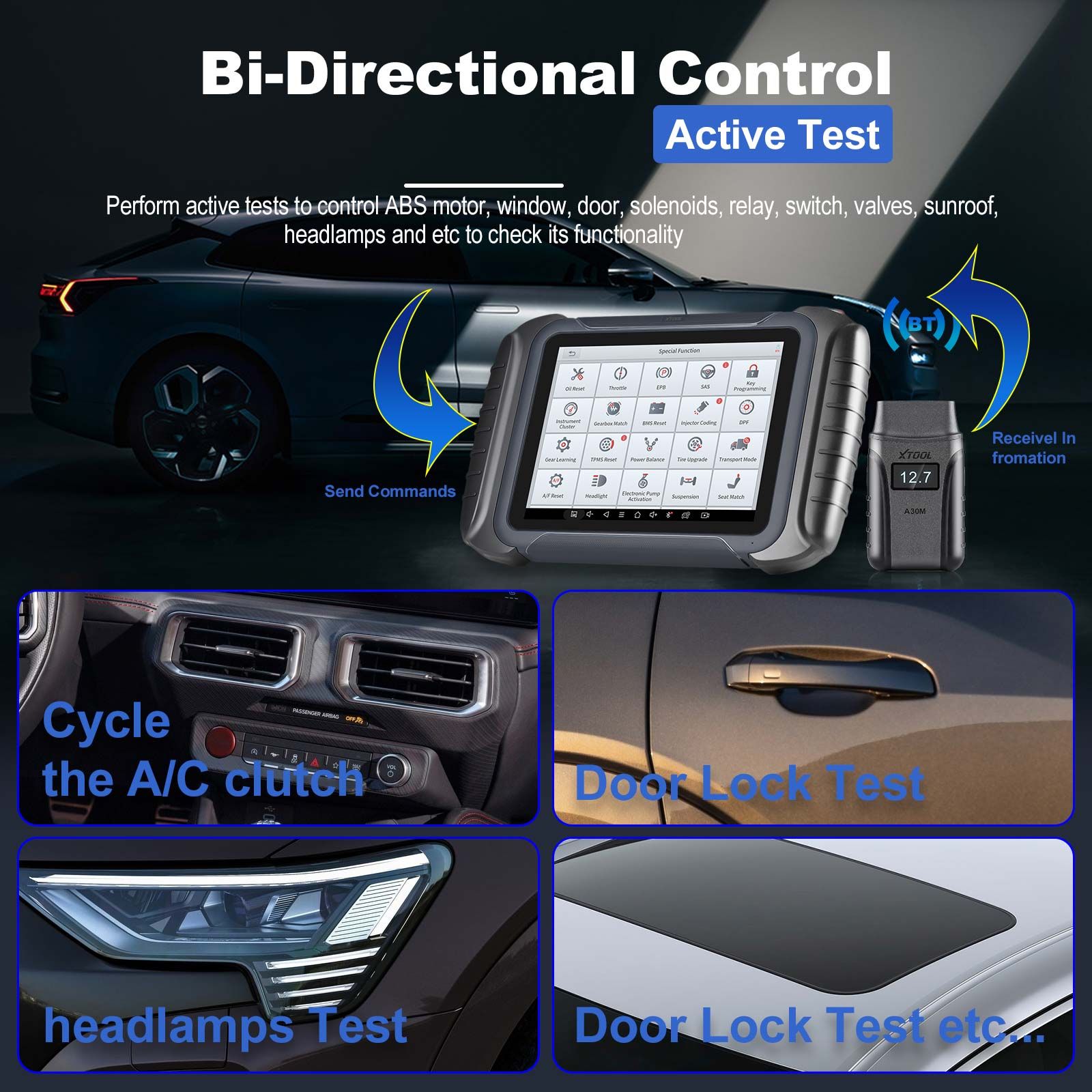 XTOOL D8BT Full System Diagnostic Tool Active Test With 38 Service Functions ECU Coding Support CAN FD