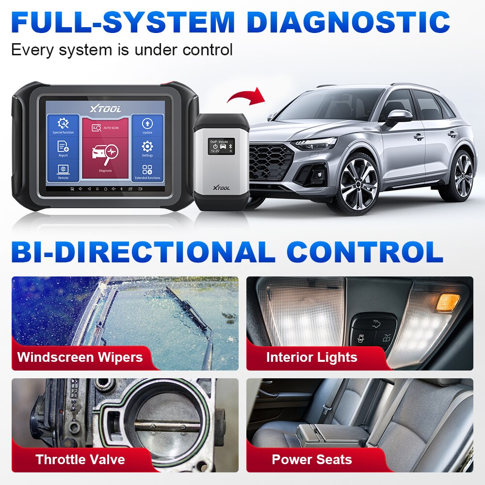 Mapa topológico de la herramienta de diagnóstico de fallas automotrices xtool D9 control bidireccional Código ECU diagnóstico completo y 42 + reset soporte doip y can FD