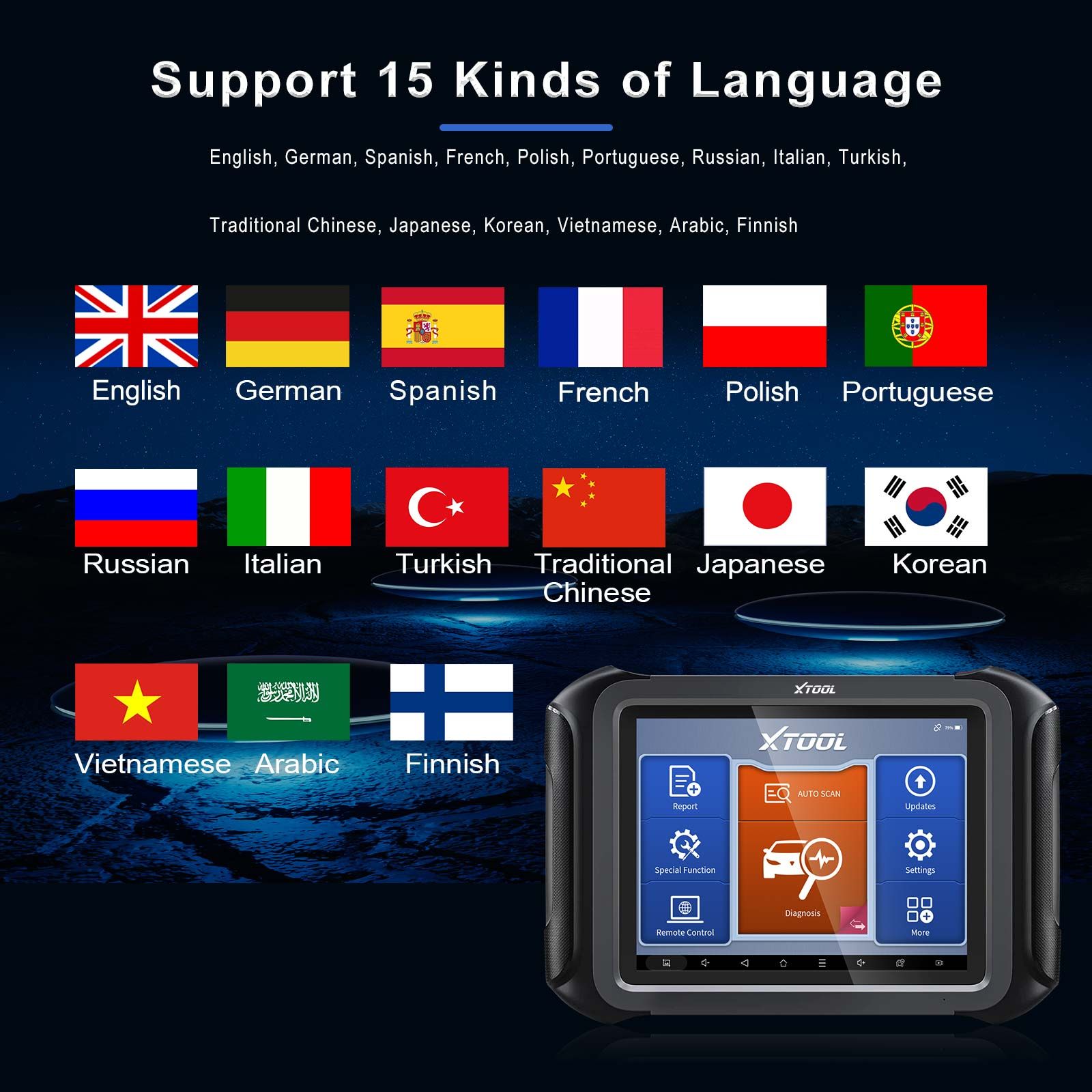 XTOOL D9HD Truck and Car diagnostic tool 12V to 24V 42+Special Functions Topology Mapping for Diesel/gasoline Replace PS90 PRO