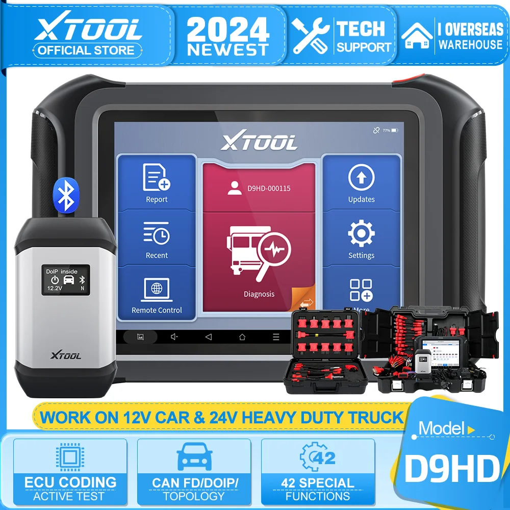 Auto- und LKW-Vollfunktions-Diagnosewerkzeug XTOOL D9HD 12V und 24V für Hochleistungsscanner-mechanische Werkstattwerkzeuge