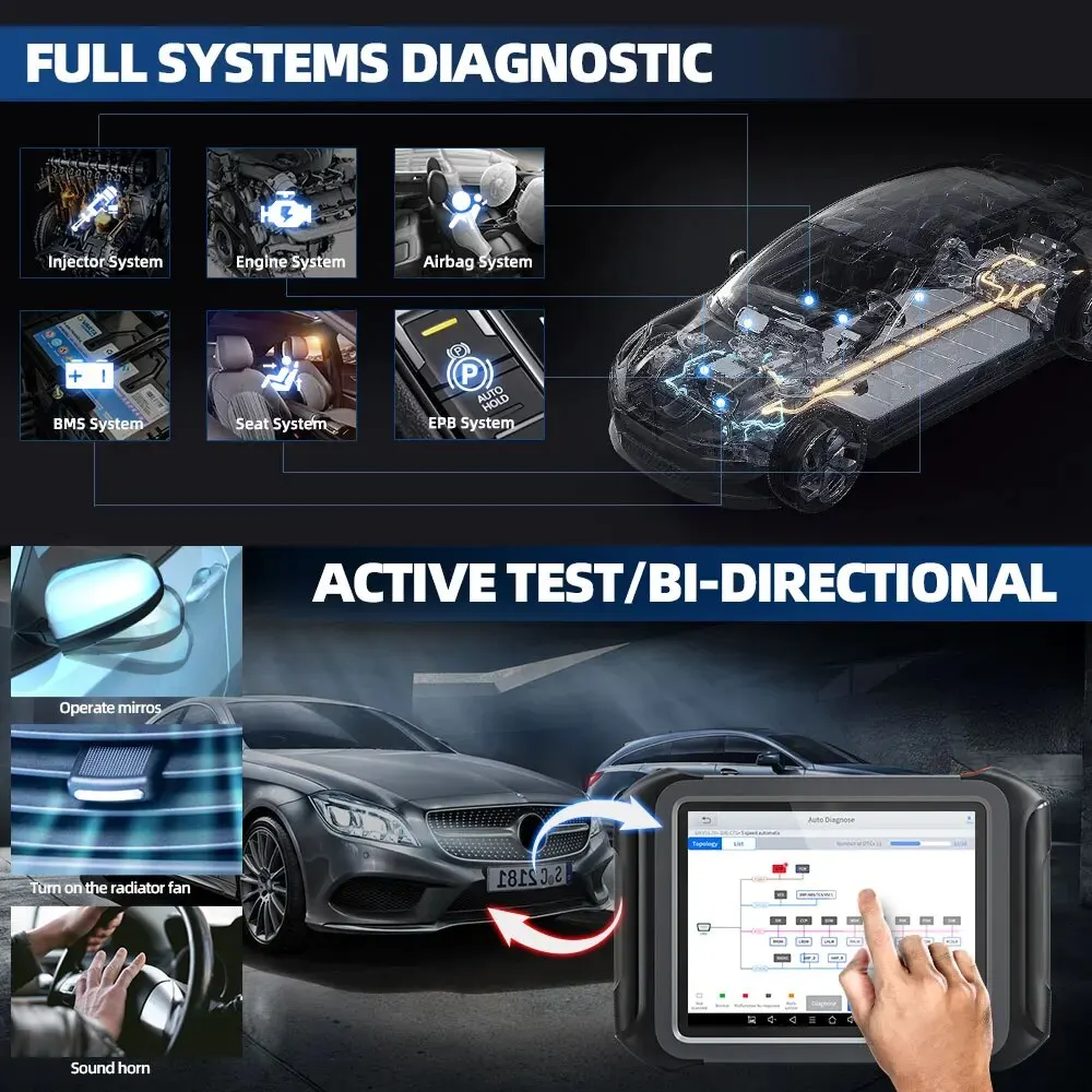 Auto- und LKW-Vollfunktions-Diagnosewerkzeug XTOOL D9HD 12V und 24V für Hochleistungsscanner-mechanische Werkstattwerkzeuge