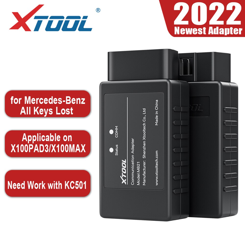 XTOOL M821 Adapter for Mercedes-Benz All Key Lost Need Work with Key Programmer KC501, Applicable on X100 Pad3 / X100 Max