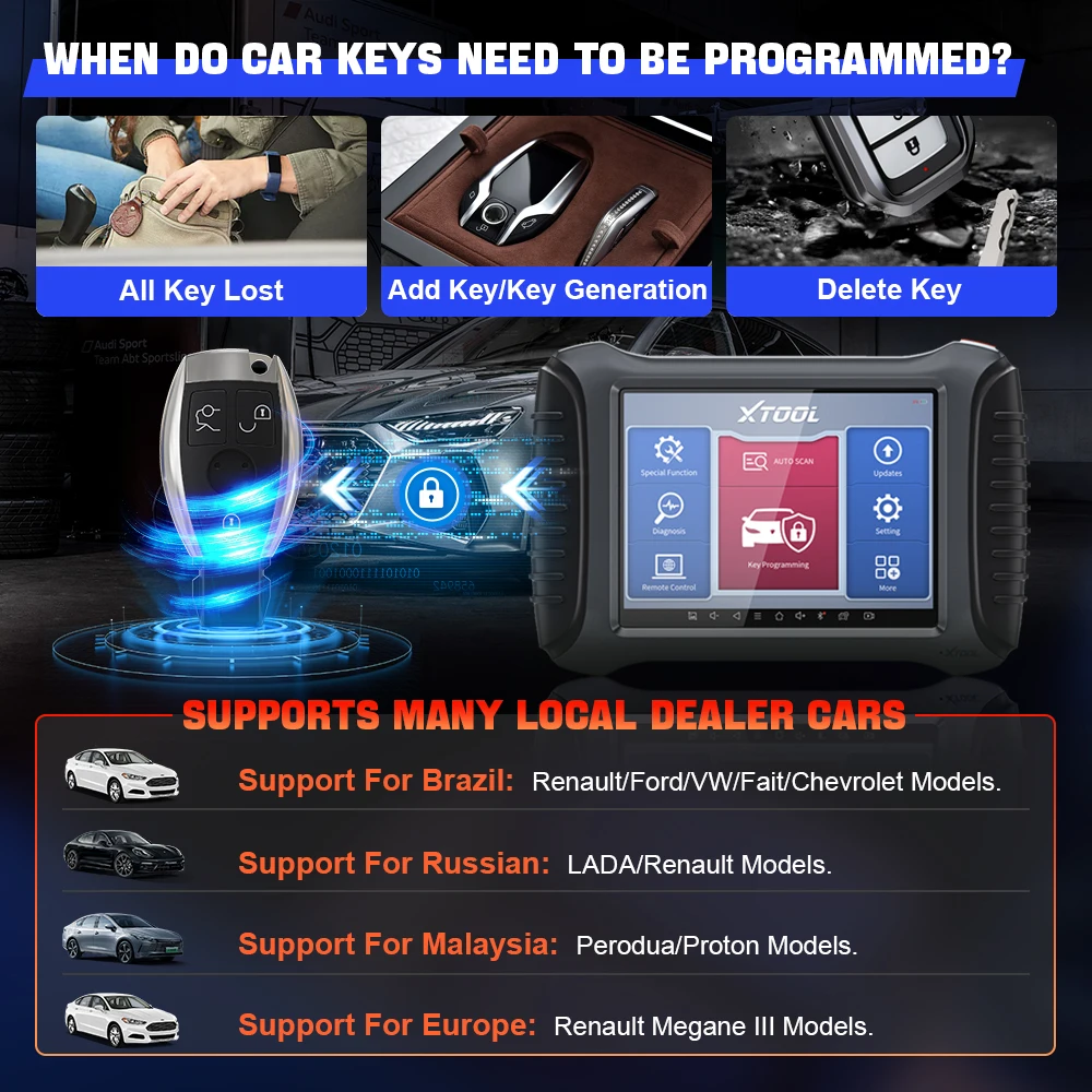 XTOOL X100 PAD3 Pro Key Programming Tools Bidirectional Scan Tools With 38+ Services Full Car Diagnostic With KC501 All Key Lost