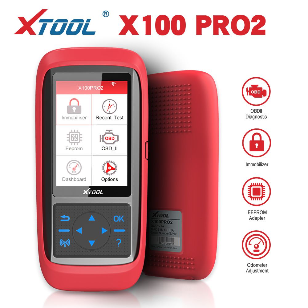 Programador de teclas automáticas xtool x100 PRO2 con adaptadores EEPROM para soporte de ajuste de kilometraje