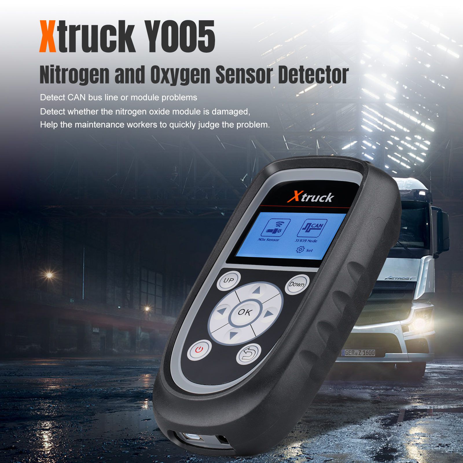 El sensor de nitrógeno y oxígeno xtruck y005 detecta la máquina de señalización del vehículo, el detector de la bomba de urea repara automáticamente la herramienta de diagnóstico de la bomba de urea.