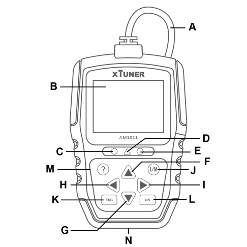 Multi-language XTUNER AM1011 OBDII/EOBD Plus Code Reader Update Online