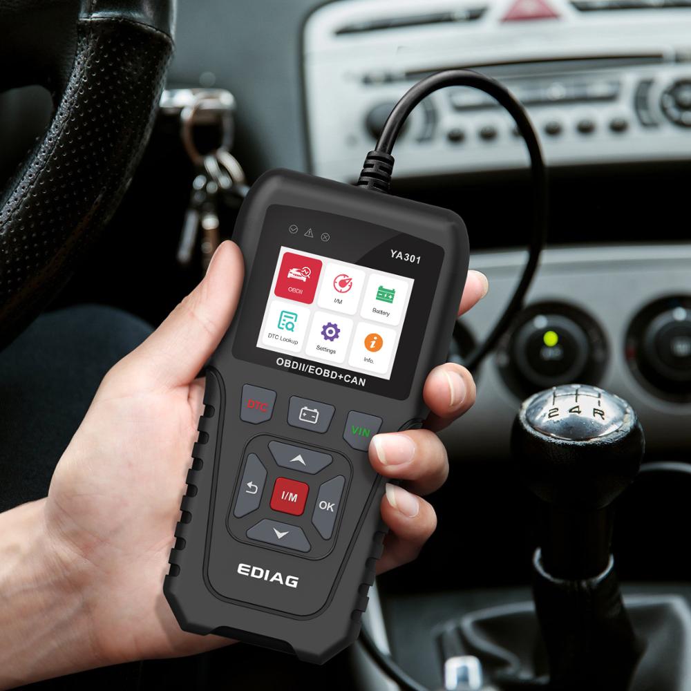 Lector de código ya301 obd2 OBDII / eobd un clic vin prueba de lectura de batería ya - 301 herramienta de diagnóstico obd2 escáner actualización gratuita PK cr3008 elm327 kw850