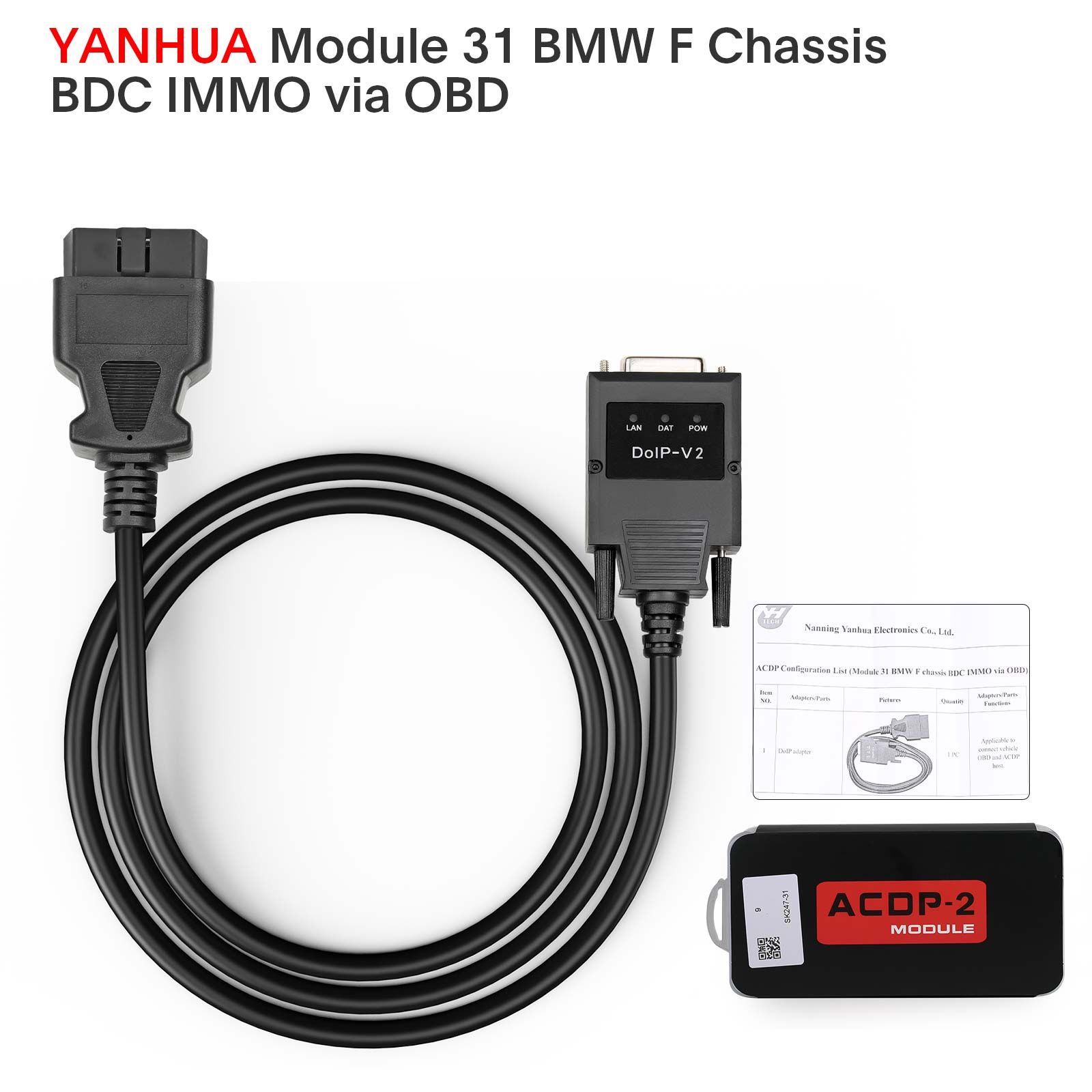 2026 Yanhua ACDP-2 BMW IMMO Package with Module 1/2/3/31/38 + License + BDC2 Platform + B48/N20/N55/B38 Bench Interface Board + BDC3 BCP Board