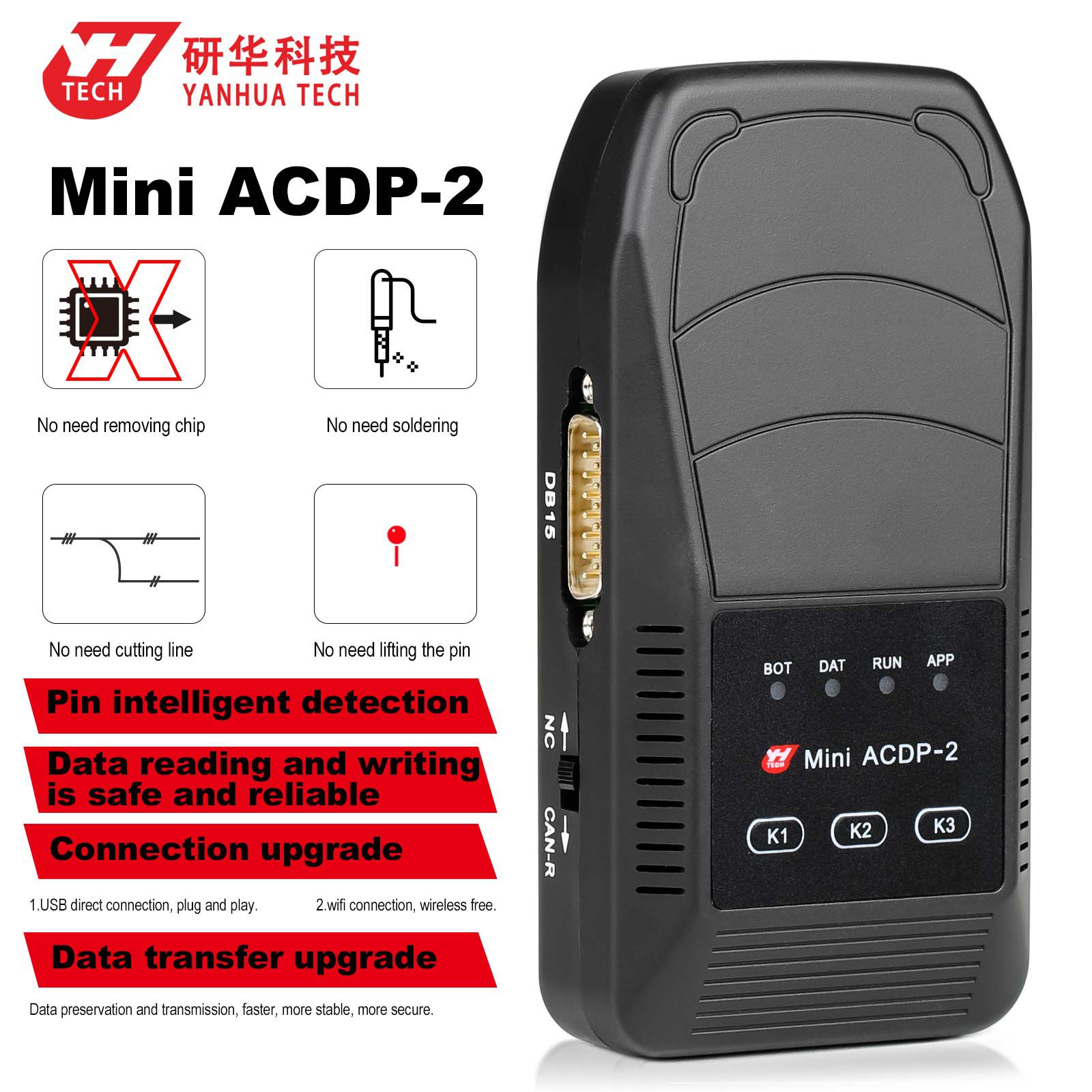 Yanhua Mini ACDP-2 Programming Master Basic Module Supports USB and Wireless Connection No Need Soldering Work on PC/Android/IOS