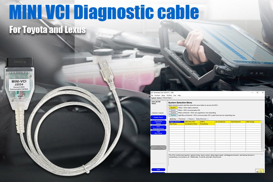 MINI VCI for TOYOTA Single Cable Software 