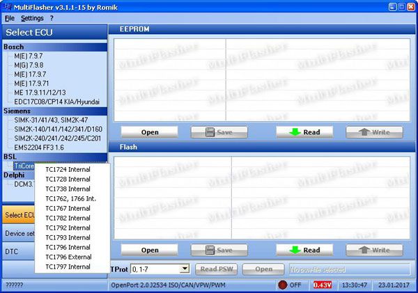 Hyundai Kia multiflasher ECU chip depuration software