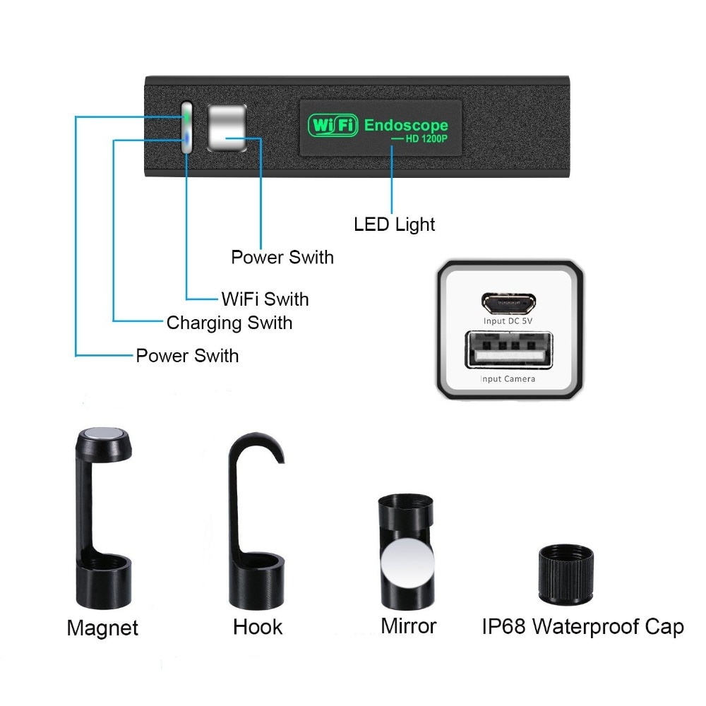 1200P WIFI Endoscope Camera