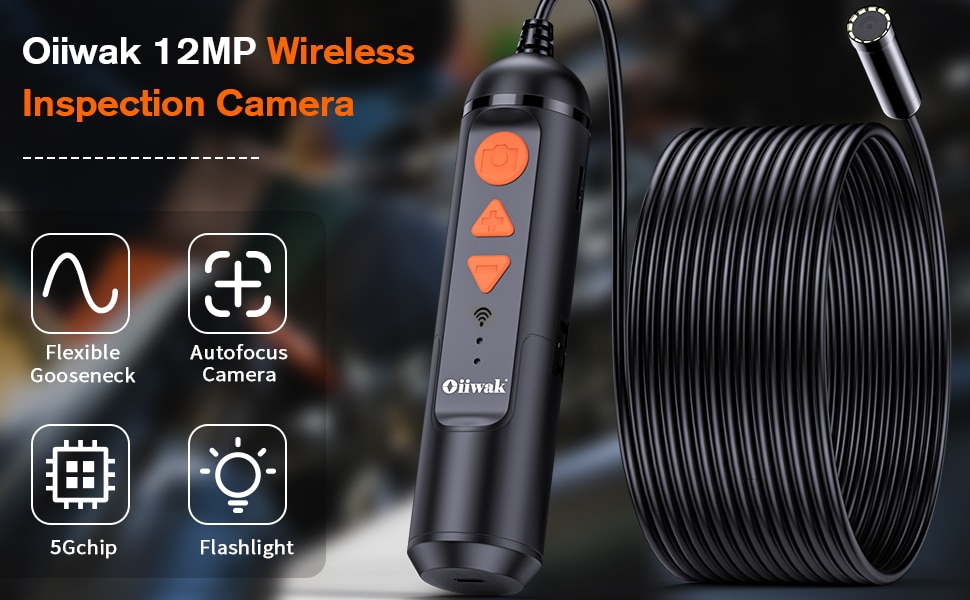 Cámara endoscópica 12mp enfoque automático WiFi cámara endoscópica Mini