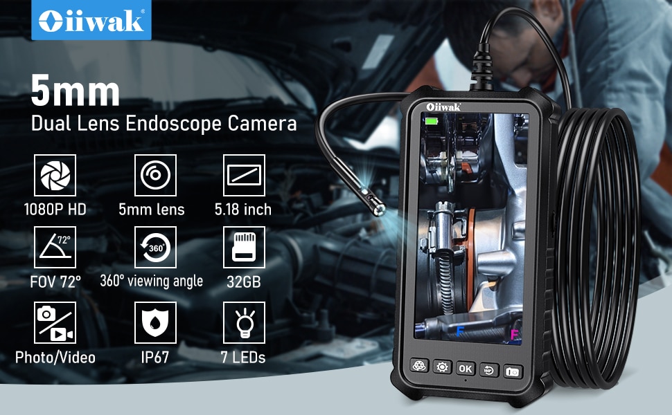 5mm Dual Lens Endoscope Mini Camera 5.18