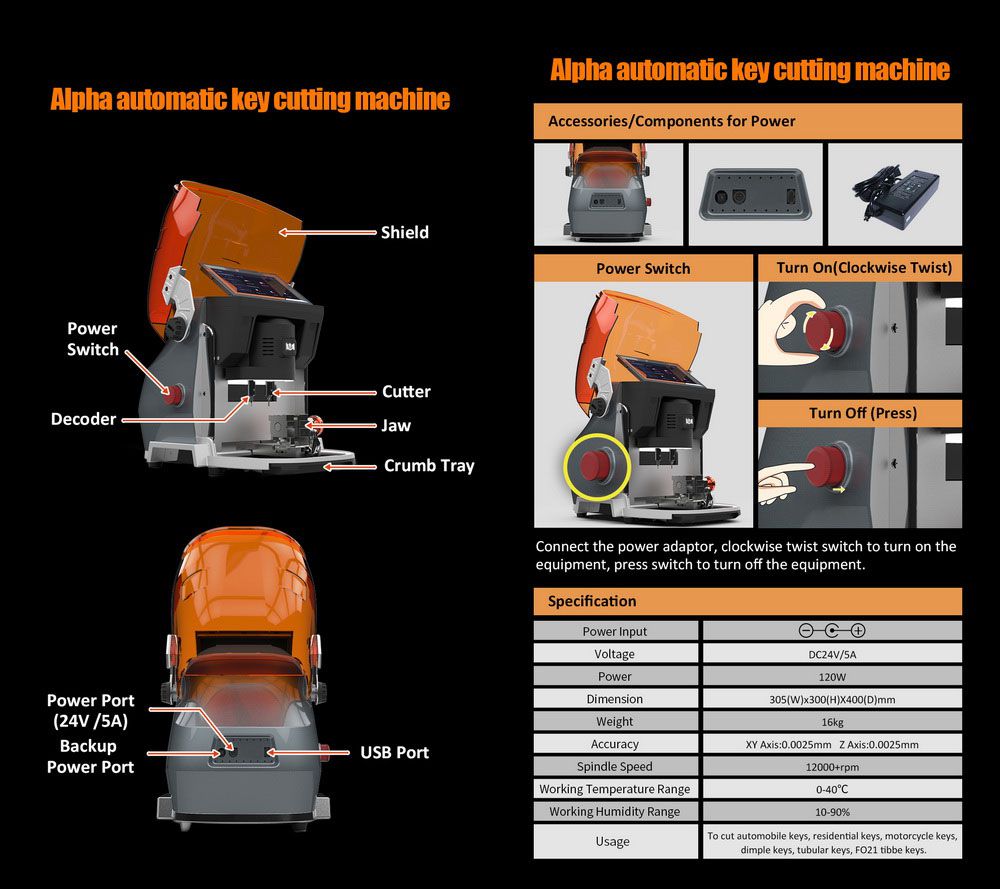 Cortadora automática de llaves alfa