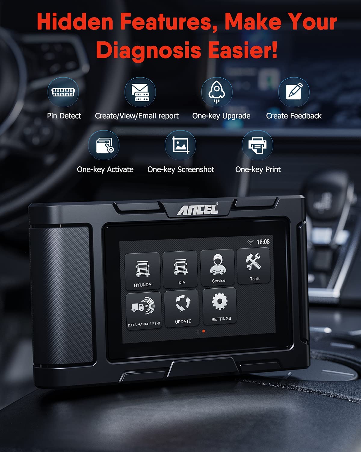 Escaneo de diagnóstico de camiones diésel pesados Ancel HD3200 24v