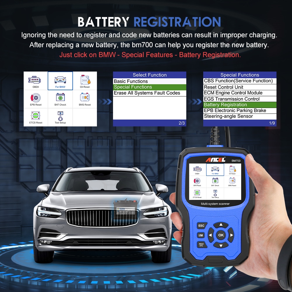 ANCEL BM700 Full System Diagnostic Tool OBD2 Scanner