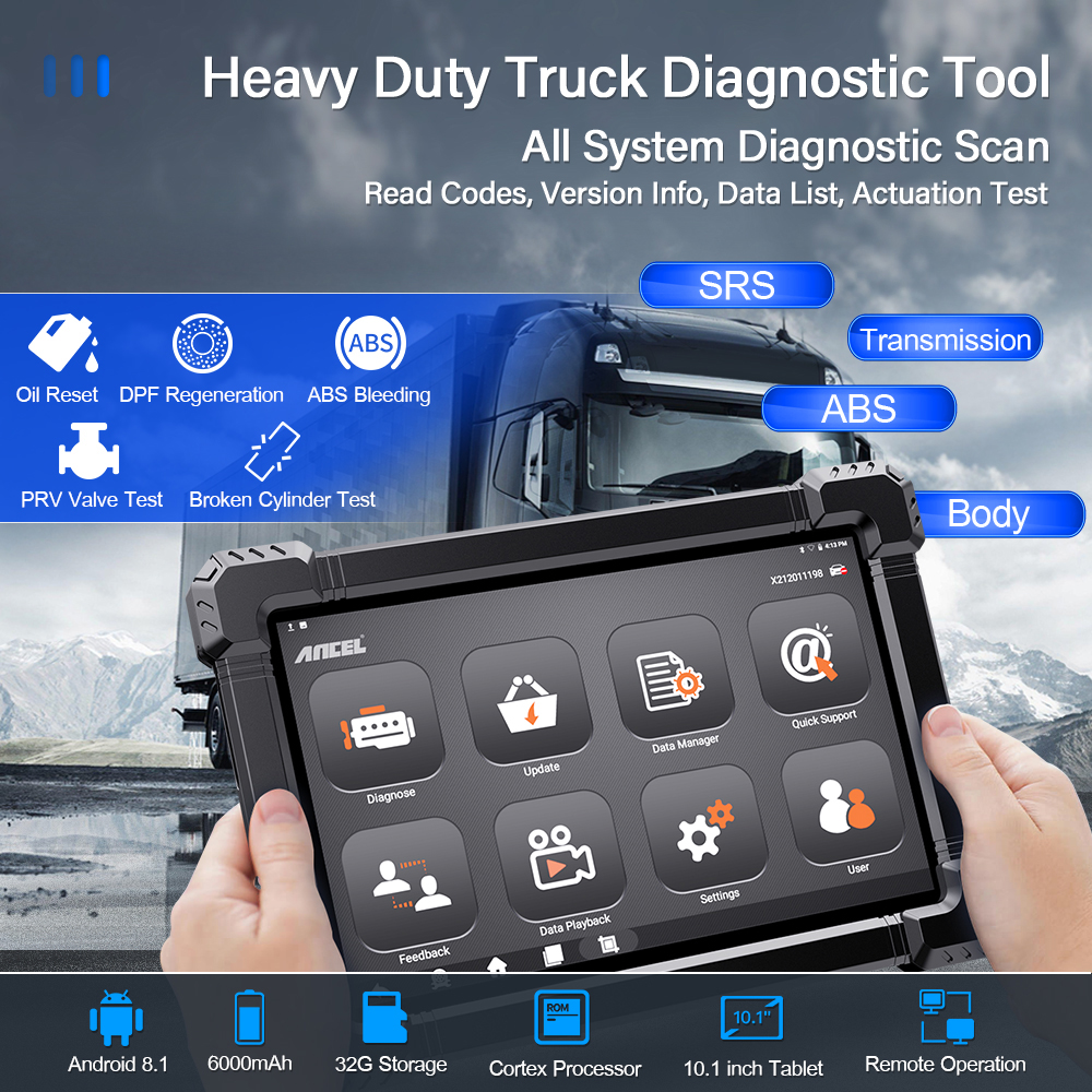 ANCEL X7 HD Heavy Duty Truck Diagnostic Tool