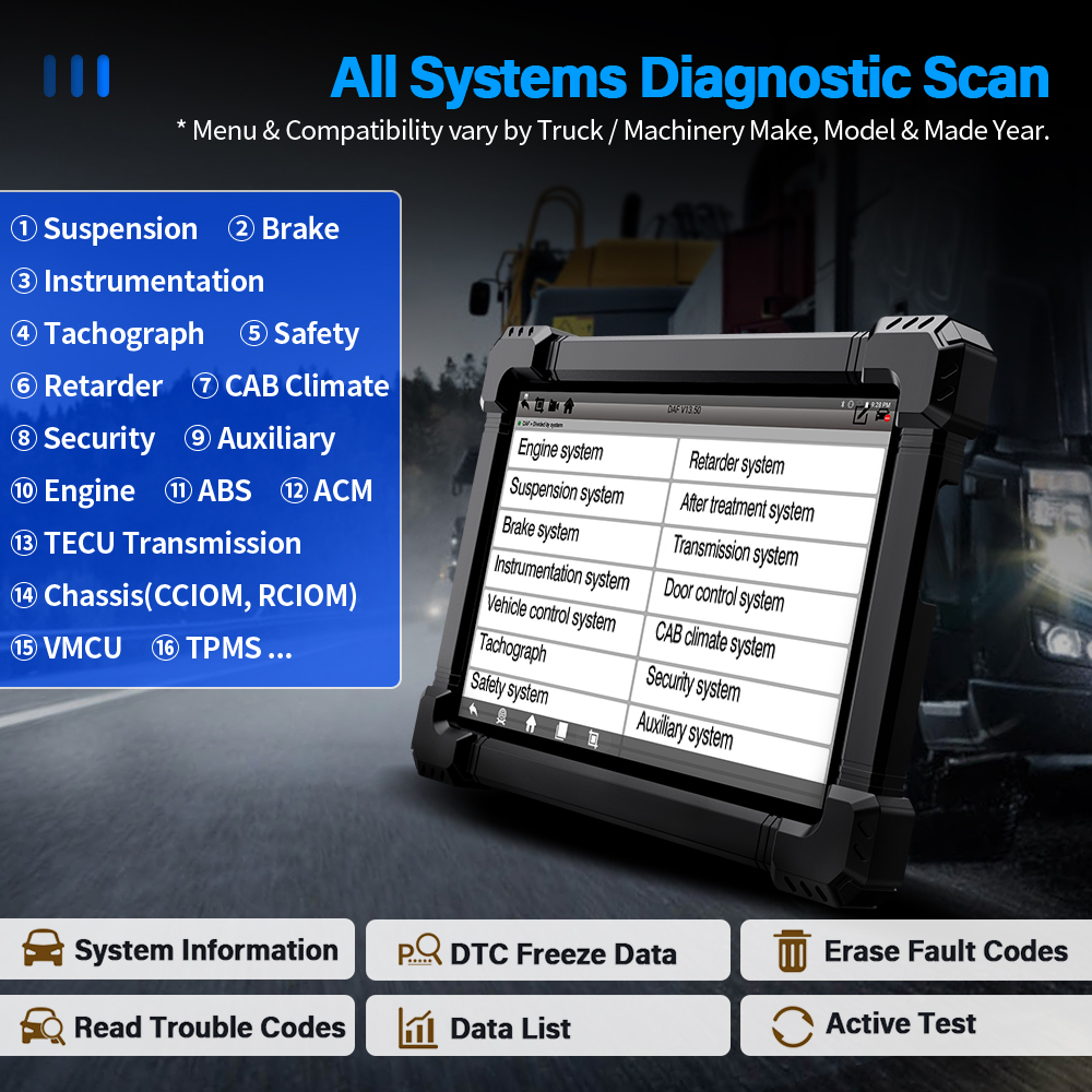 ANCEL X7 HD Heavy Duty Truck Diagnostic Tool