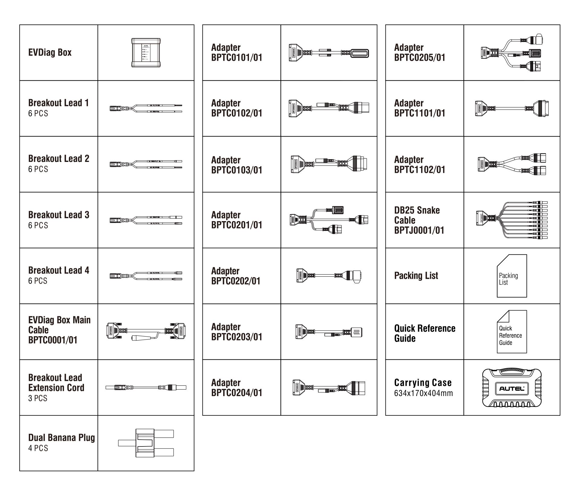 Kit de actualización de diagnóstico Autel EV evdiag Box y Adapter F
