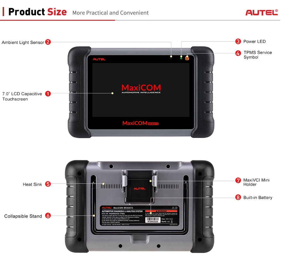 Autel MaxiCOM MK808TS Auto TPMS Relearn Tool