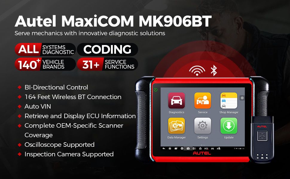 Herramienta de diagnóstico autoel maxicom mk906bt escáneres Bluetooth