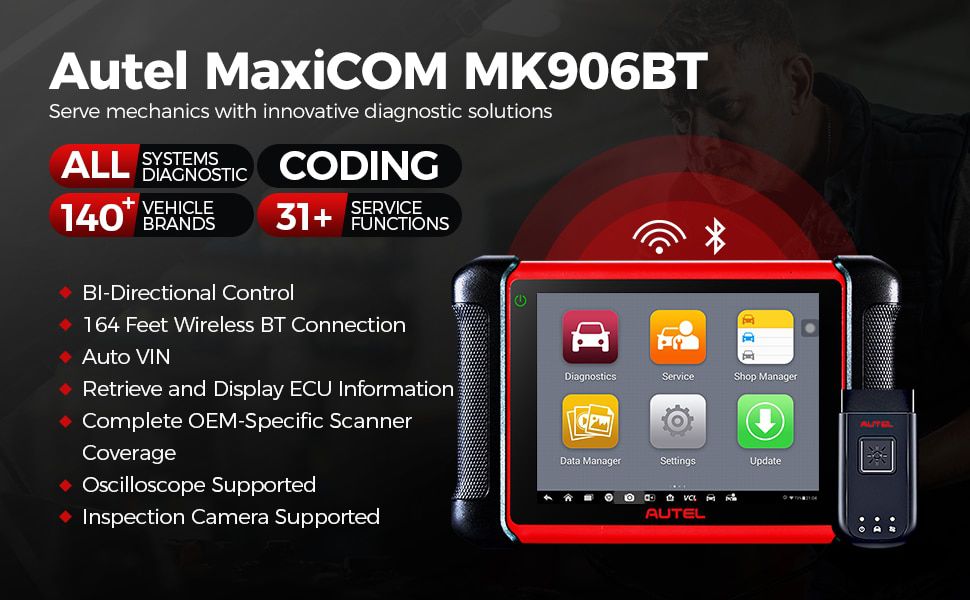 Autel MaxiCOM MK906BT Diagnostic Tool Bluetooth Scanner