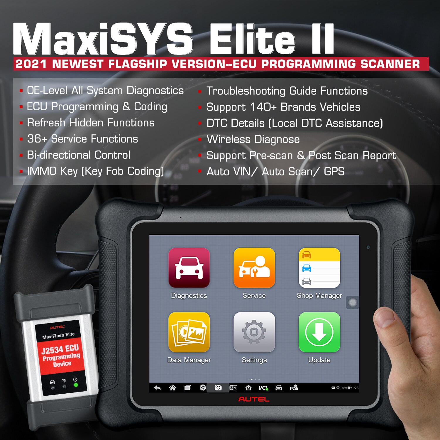 Herramienta de escáner de diagnóstico autoel maxisys ELITE II obd2