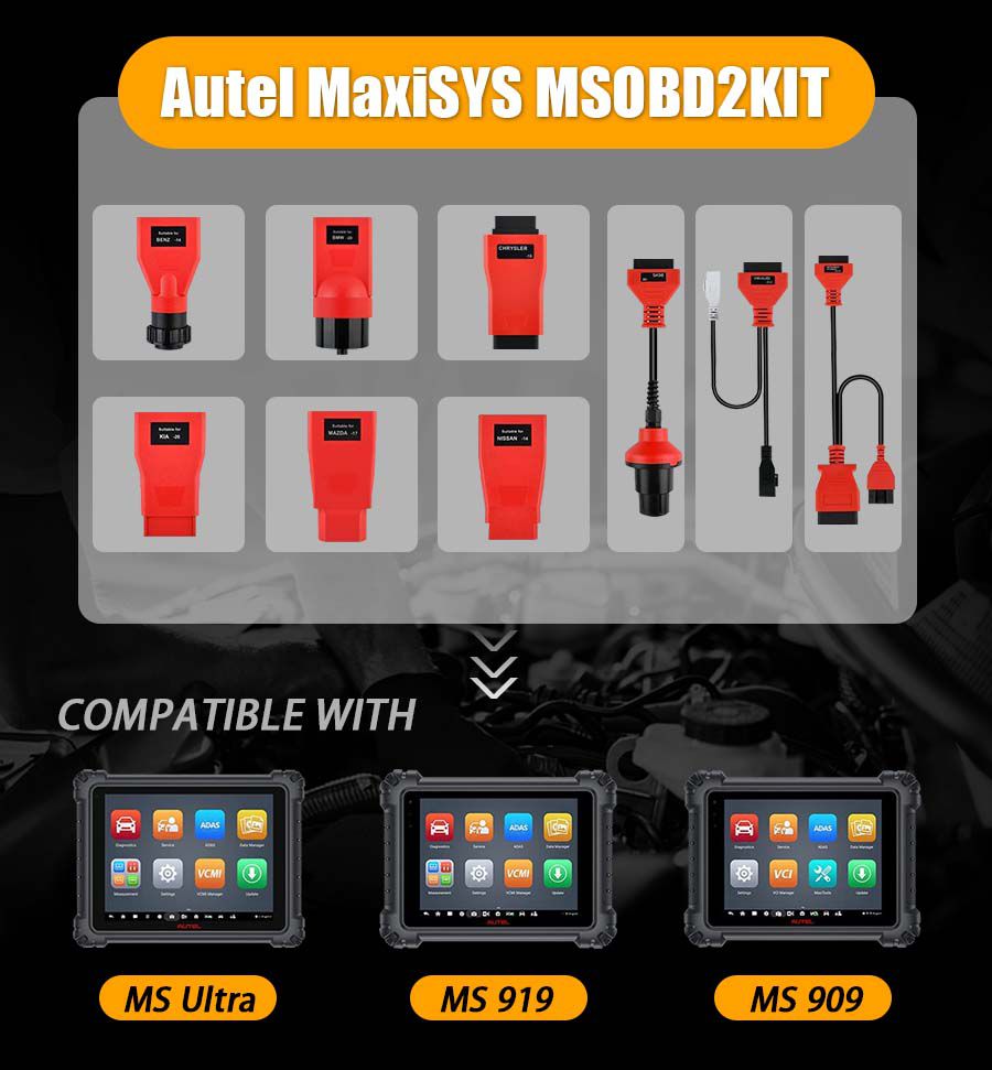 Kit de adaptadores no obdi de autoel maxisys msobd2kit