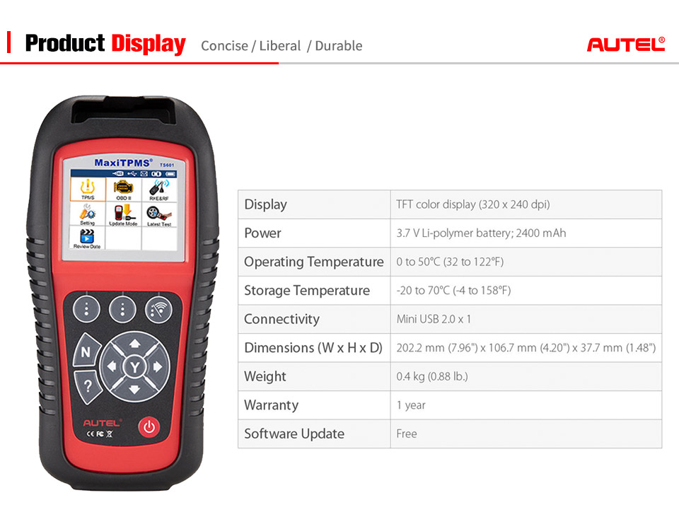 Autel MaxiTPMS TS601 TPMS Diagnose und Service Tool