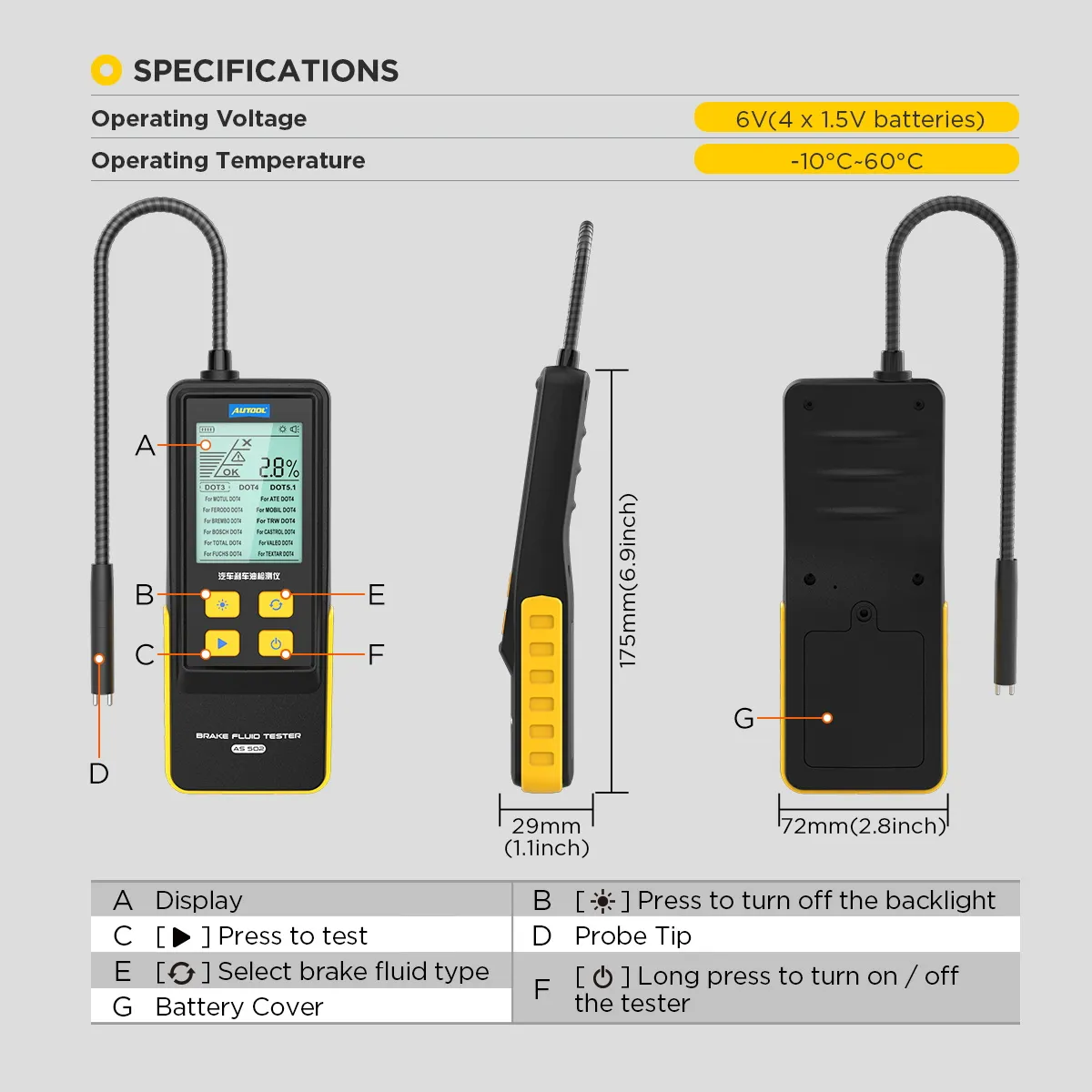 AUTOOL AS502 Brake Fluid Tester