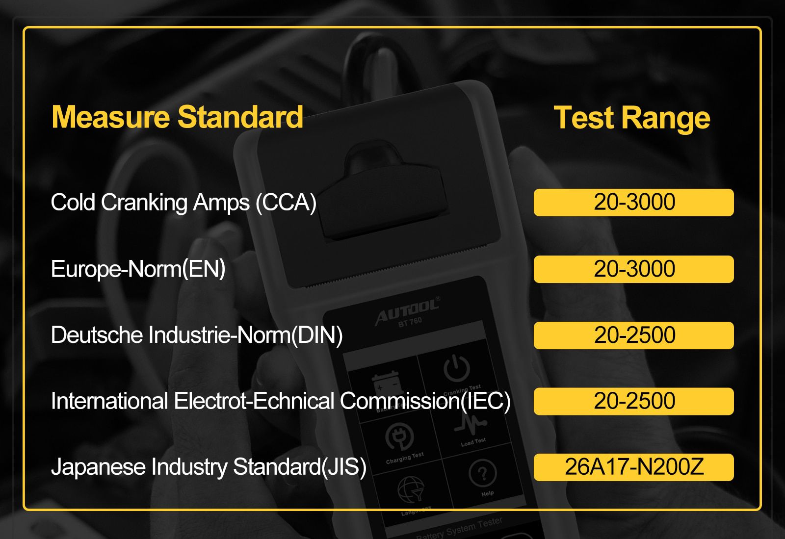 AUTOOL BT760 12V 24V Car Battery Tester