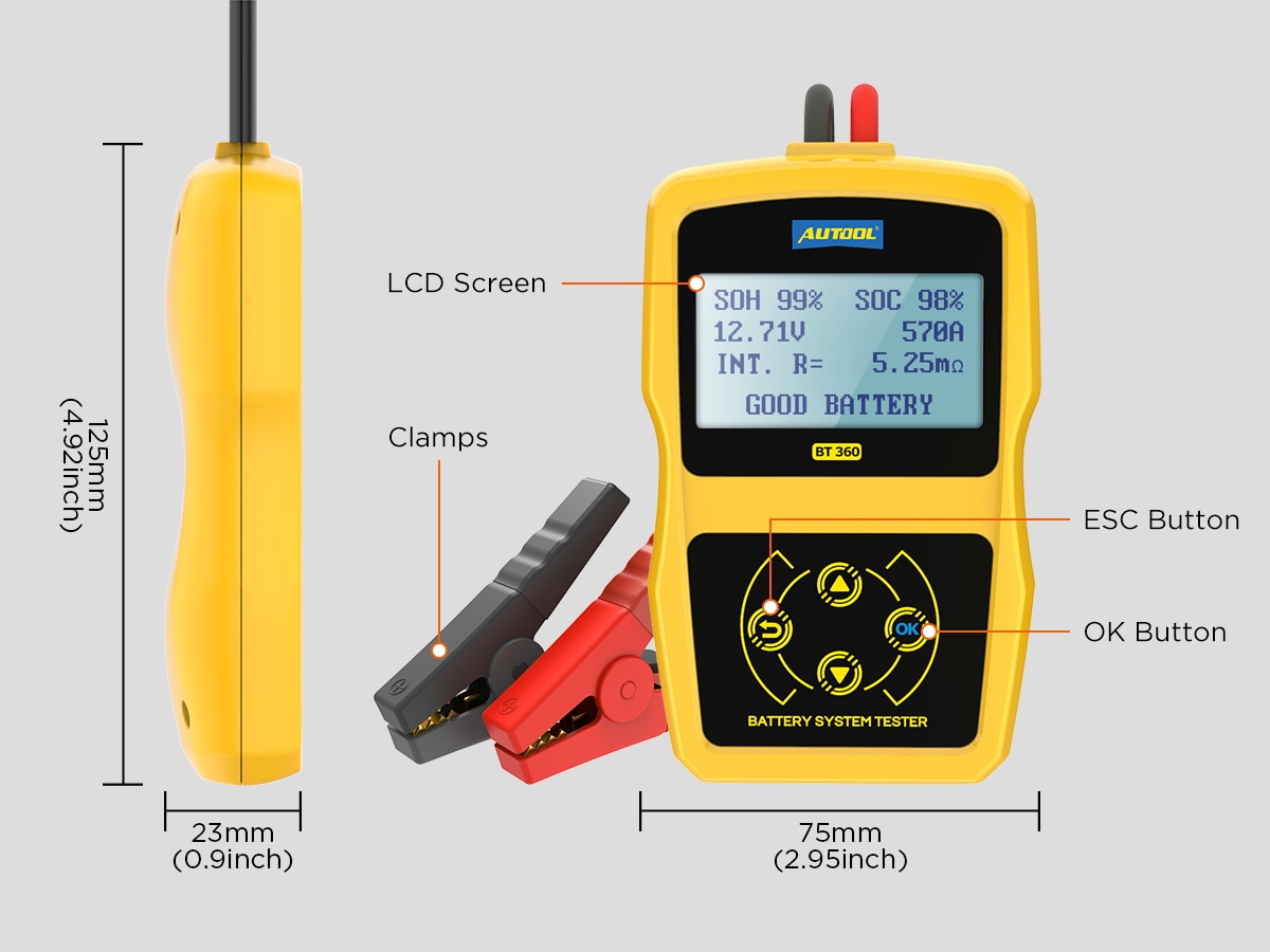 AUTOOL BT360 12V Car Battery Tester