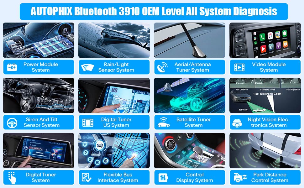 Escáneres obd2 Bluetooth autophix 3910