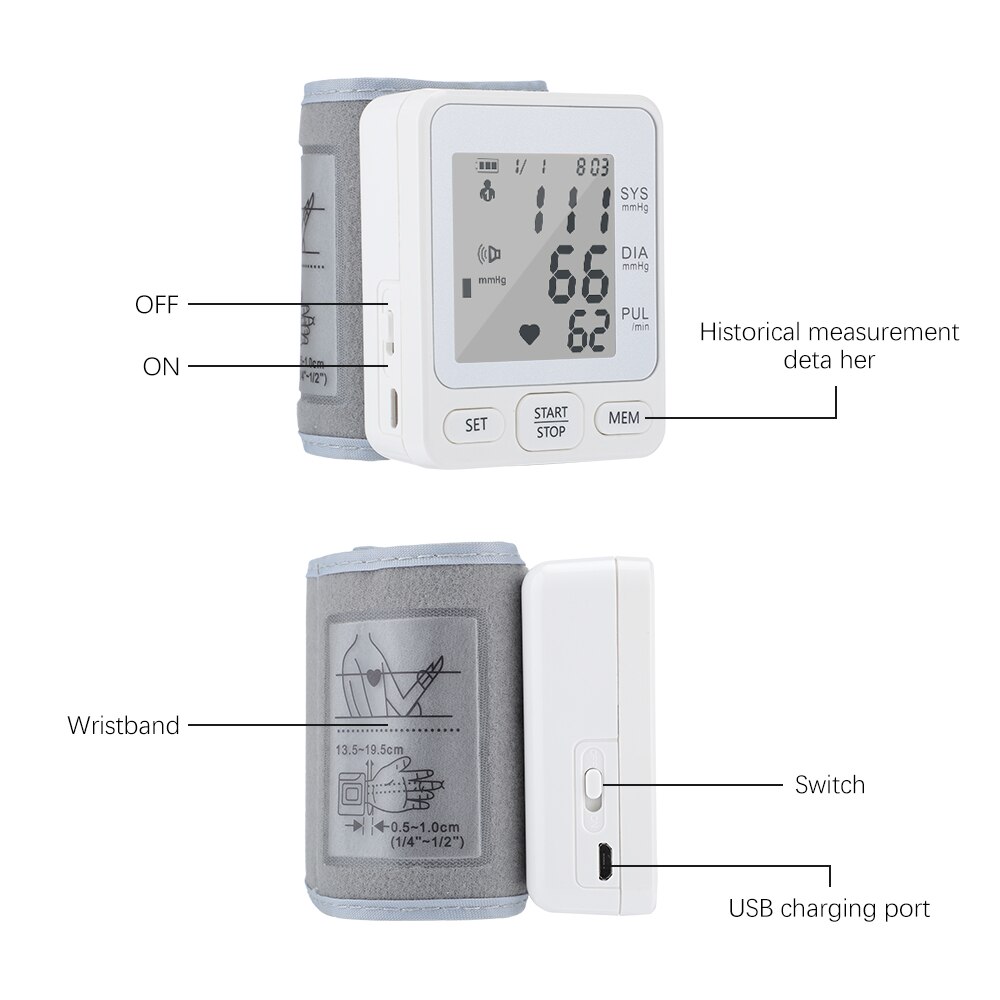 Medical Tensiome English Voice Cuff Wrist Sphygmomanomet