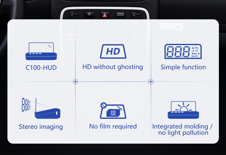 C100 Head - up display obd2 Head - up display Mirror 