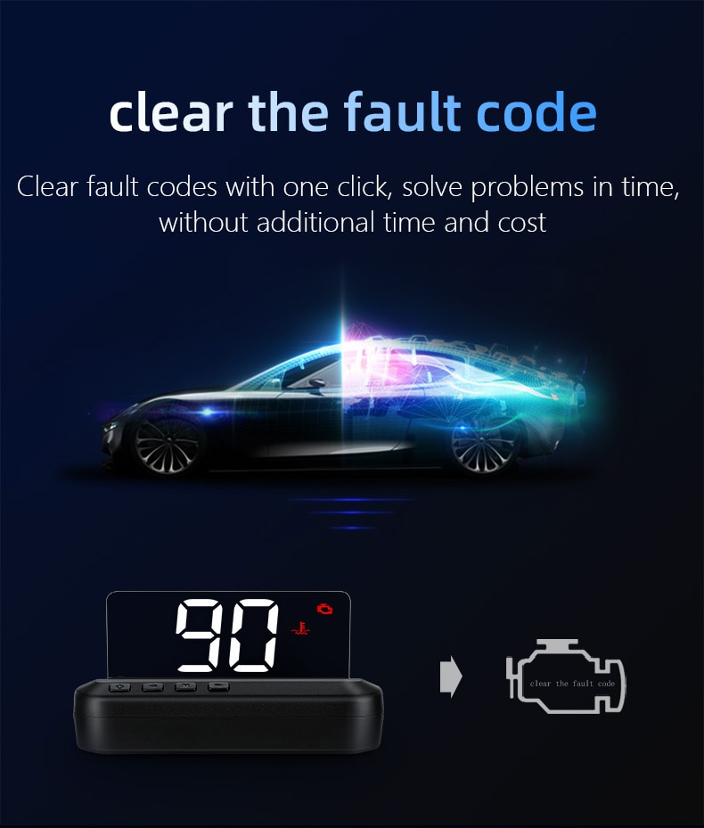 C100 Head - up display obd2 Head - up display Mirror 