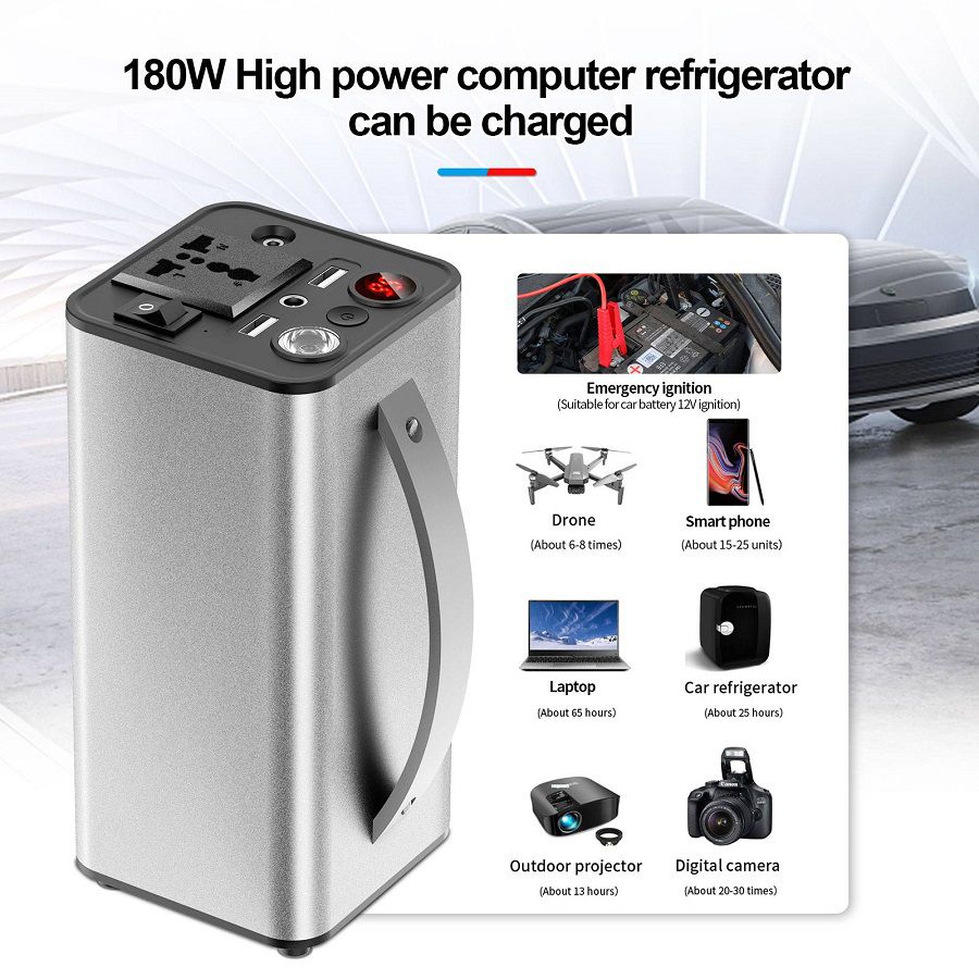 180W AC 110v 3 - 1 arranque de salto de automóviles + inversor de automóviles + inversor de encendido de automóviles al aire libre fuente de alimentación al aire libre